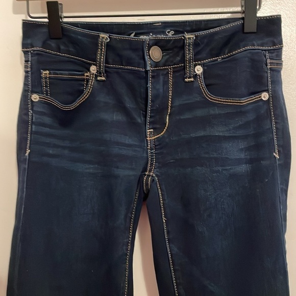 American Eagle Dark Wash Skinny Jeans 4 Short - Picture 4 of 11